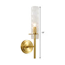 DecorBites™ Dimpled Blown Glass Cylinder Wall Sconce - Modern 1 Bulb Brass Light Fixture