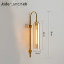 Modern brass e27 glass wall light bedroom sconce