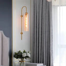 Modern brass e27 glass wall light bedroom sconce
