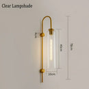 Modern brass e27 glass wall light bedroom sconce