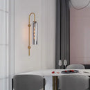 Modern brass e27 glass wall light bedroom sconce