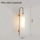 Modern brass e27 glass wall light bedroom sconce