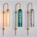Modern brass e27 glass wall light bedroom sconce
