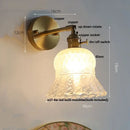 Modern brass e27 led wall sconce with glass shade for bedroom