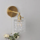 Modern brass e27 led wall sconce with glass shade for bedroom