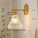 Modern brass e27 led wall sconce with glass shade for bedroom