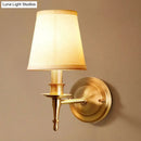 DecorBites™ Modern Brass Taper Wall Lamp: Stylish Single-Bulb Fabric Wall Sconce for Corridor