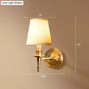 DecorBites™ Modern Brass Taper Wall Lamp: Stylish Single-Bulb Fabric Wall Sconce for Corridor