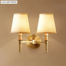 DecorBites™ Modern Brass Taper Wall Lamp: Stylish Single-Bulb Fabric Wall Sconce for Corridor