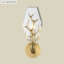 Modern brass finish antler wall lamp bedroom crystal light