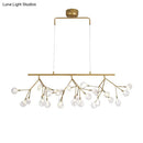 Modern brass finish branching island light dining room chandelier