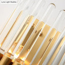 Modern brass finish clear crystal sconce lamp for bedroom