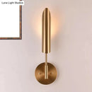 Modern brass finish led wall lamp bedroom sconce