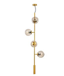 Modern brass five globe glass pendant lights for dining room