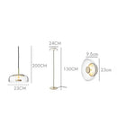 Modern brass floor lamp with glass lampshade for living room