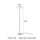Modern brass floor lamp with glass lampshade for living room