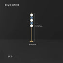 Modern brass floor lamp with six spheres for living room decor