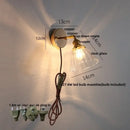 Modern brass flower glass base led wall sconce bedroom light