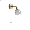 Modern brass flower glass base led wall sconce bedroom light