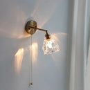 Modern brass flower glass base led wall sconce bedroom light