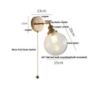 Modern brass flower glass base led wall sconce bedroom light