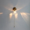 Modern brass flower glass base led wall sconce bedroom light