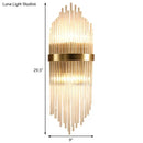 Modern brass fluted glass shade wall sconce bedroom light