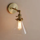 Modern brass funnel glass wall lamp for bedroom lighting