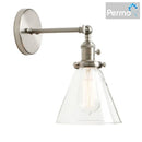 Modern brass funnel glass wall lamp for bedroom lighting