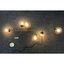 Modern brass glass ball chandelier for living room dining decor