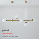 Modern brass glass ball chandelier for living room dining decor