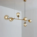 Modern brass glass ball chandelier for living room dining decor