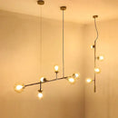 Modern brass glass ball chandelier for living room dining decor