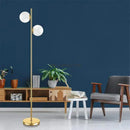 Modern brass glass ball floor lamp for bedroom and study