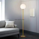 Modern brass glass ball floor lamp for bedroom and study