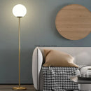 Modern brass glass ball floor lamp for bedroom and study