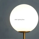 Modern brass glass ball floor lamp for bedroom and study