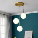 Modern brass glass ball led chandelier – dining room pendant light