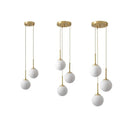Modern brass glass ball led chandelier – dining room pendant light