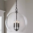 Modern brass glass ball led chandelier for dining room decor