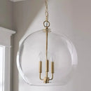 Modern brass glass ball led chandelier for dining room decor