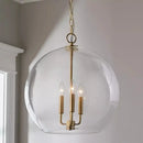 Modern brass glass ball led chandelier for dining room decor