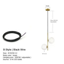 Modern brass glass ball led chandelier for dining room