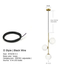 Modern brass glass ball led chandelier for dining room