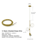 Modern brass glass ball led chandelier for dining room