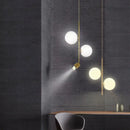 Modern brass glass ball led chandelier for dining room