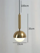 Modern brass glass ball led pendant chandelier for dining room
