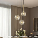 Modern brass glass ball led pendant lamp living room lighting
