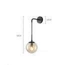Modern brass glass ball led wall light bedroom sconce