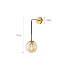 Modern brass glass ball led wall light bedroom sconce